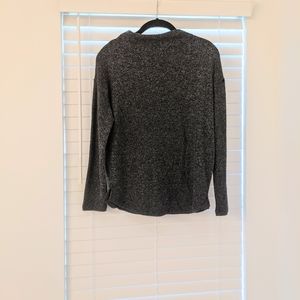 Charcoal grey thin knit mid turtle neck sweater